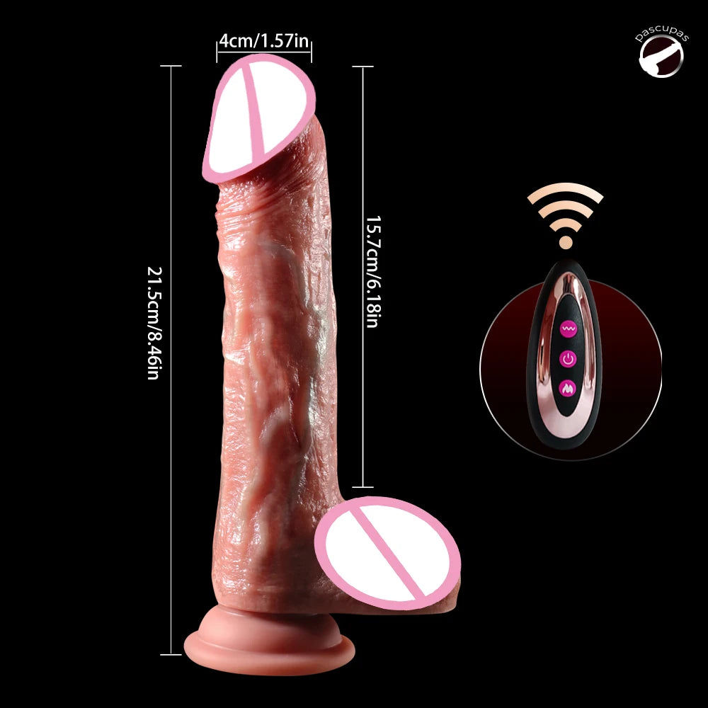 Realistic Vibrator Dildo Telescopic Female Vaginal Penetration