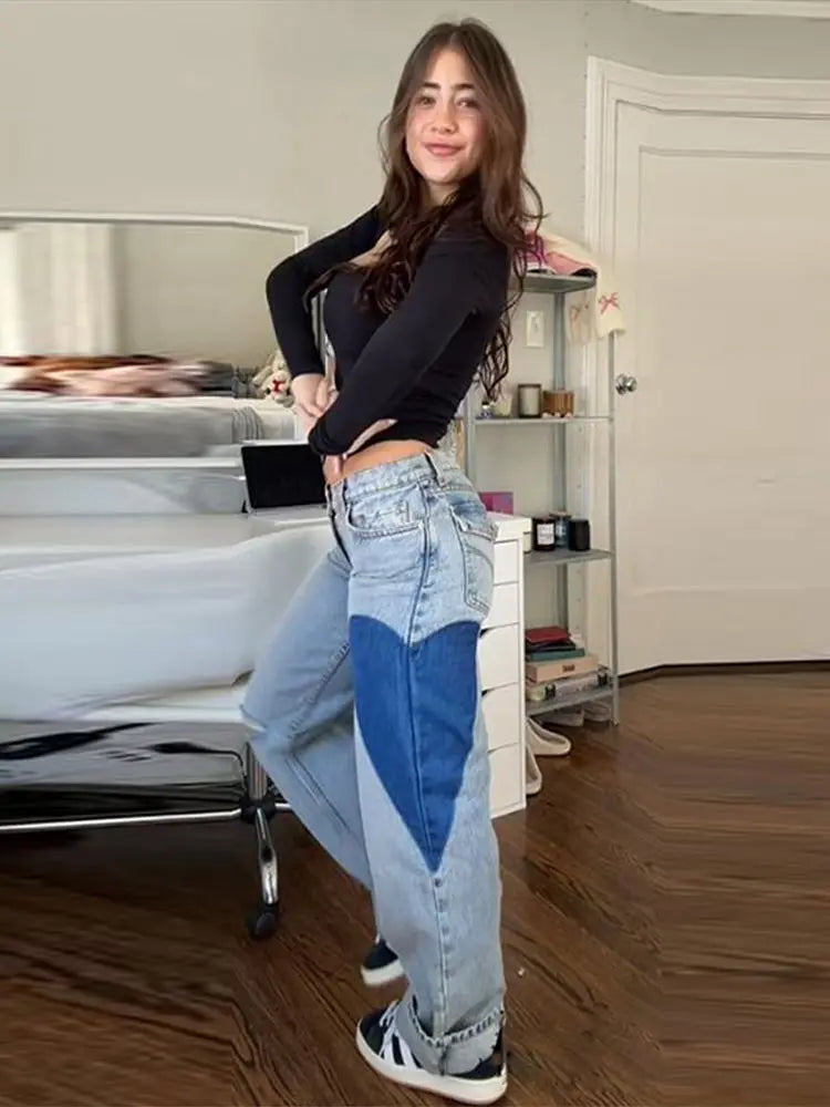 Harajuku Heart Y2K Baggy Jeans Fashion