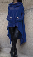 Fashion Trends New European and N Pure Color Long Hoodie