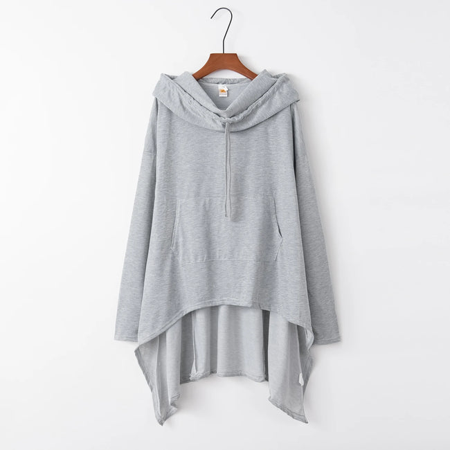 Fashion Trends New European and N Pure Color Long Hoodie