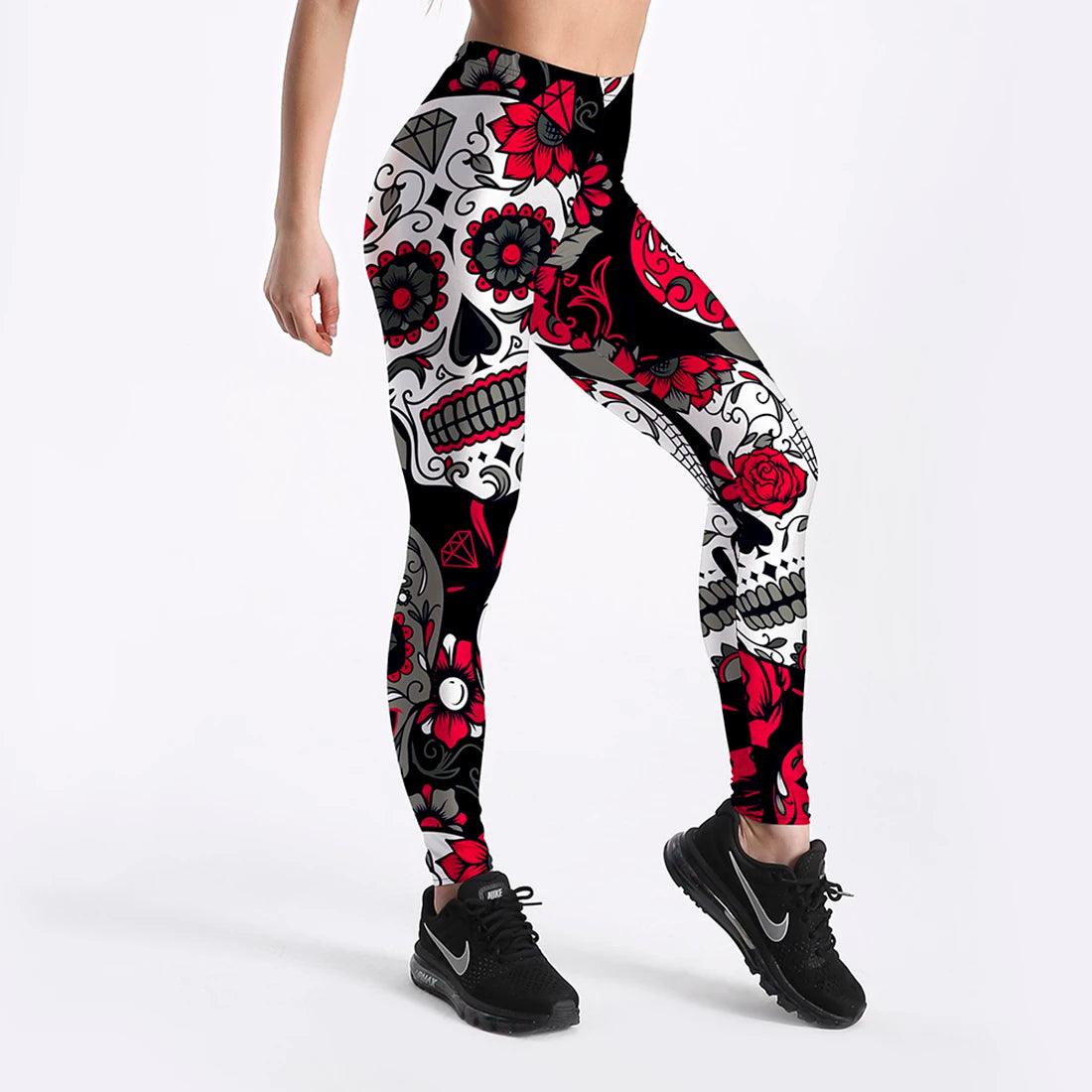 God Horse Skull Digital Printed Legging Womens - Lady Vals Vanity