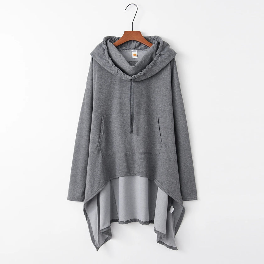 Fashion Trends New European and N Pure Color Long Hoodie