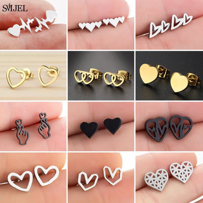 Tiny Heart Earrings - Black - IM PERKY Boutique