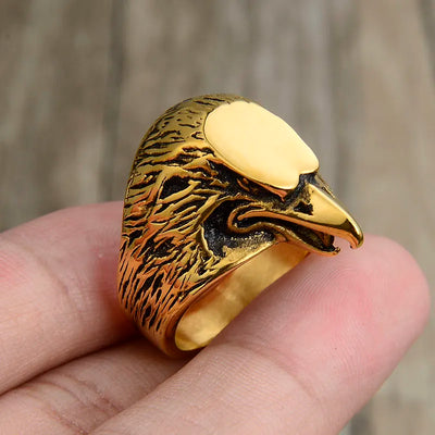 Gold Eagle Rings Talisman For Men Stainless Steel - Lady Vals Vanity