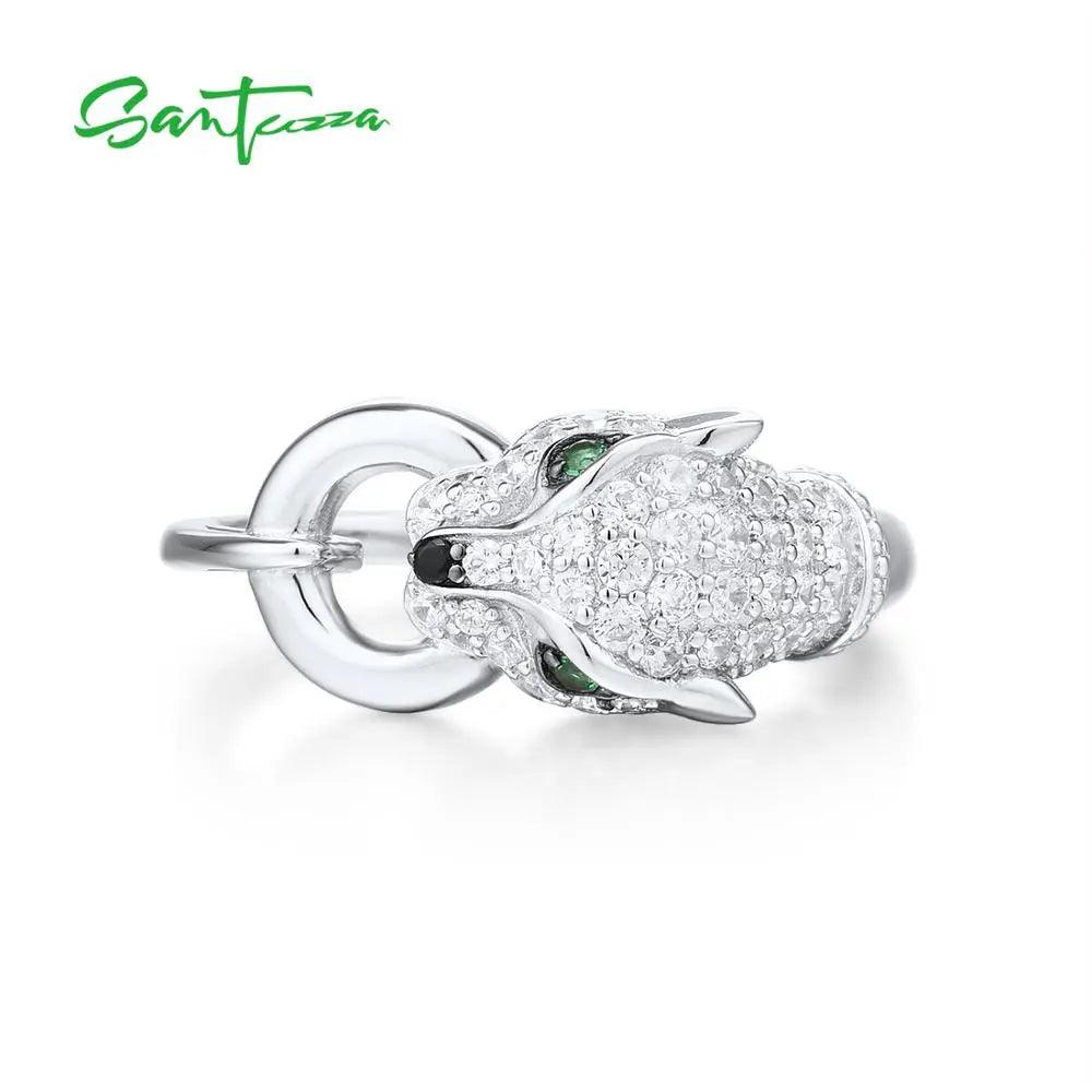 Silver Ring: Green & White - IM PERKY Boutique