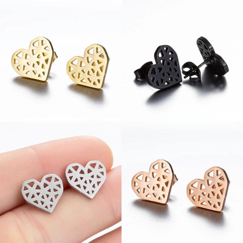 Tiny Heart Earrings - Black - IM PERKY Boutique