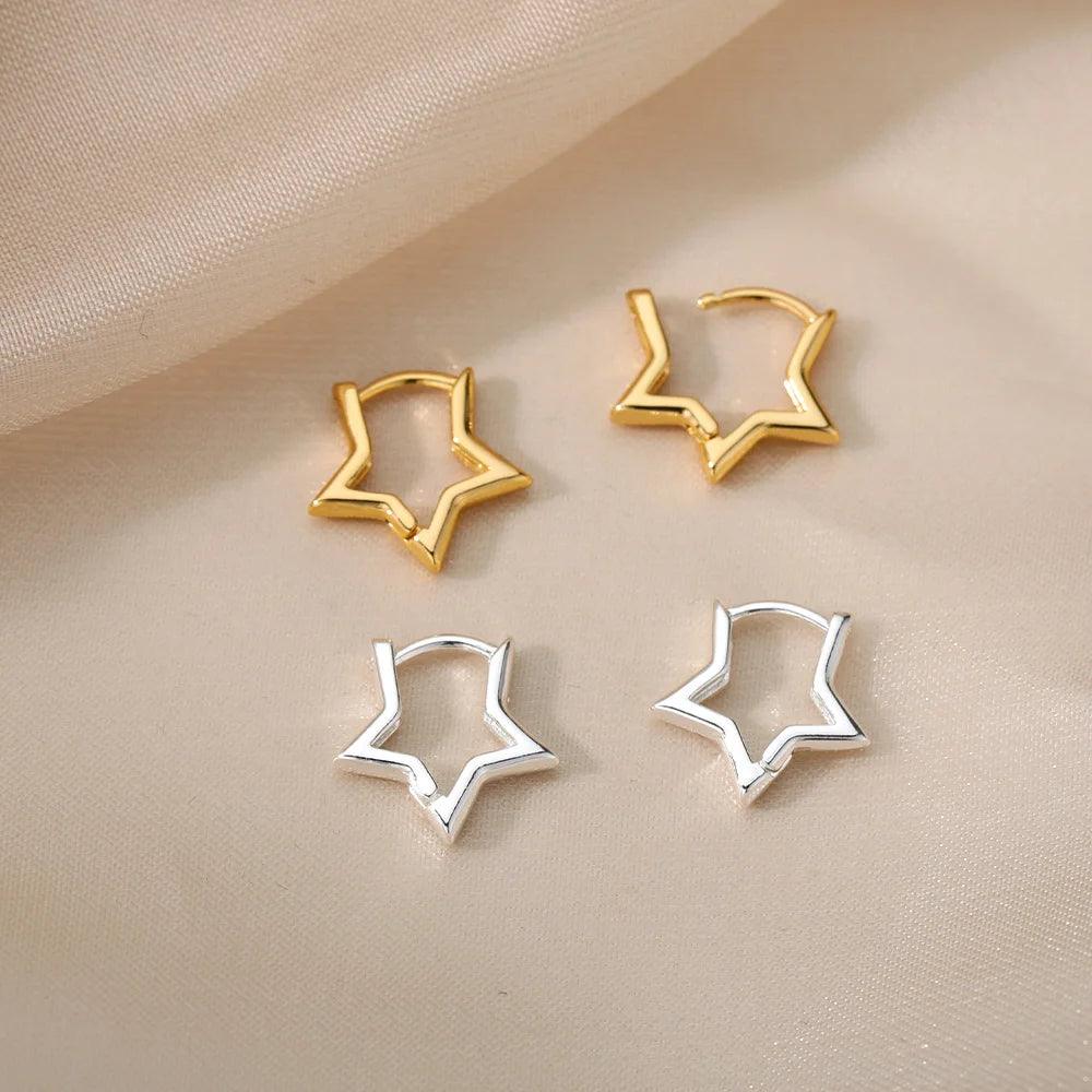 Star Earrings Stainless Hoops - IM PERKY Boutique