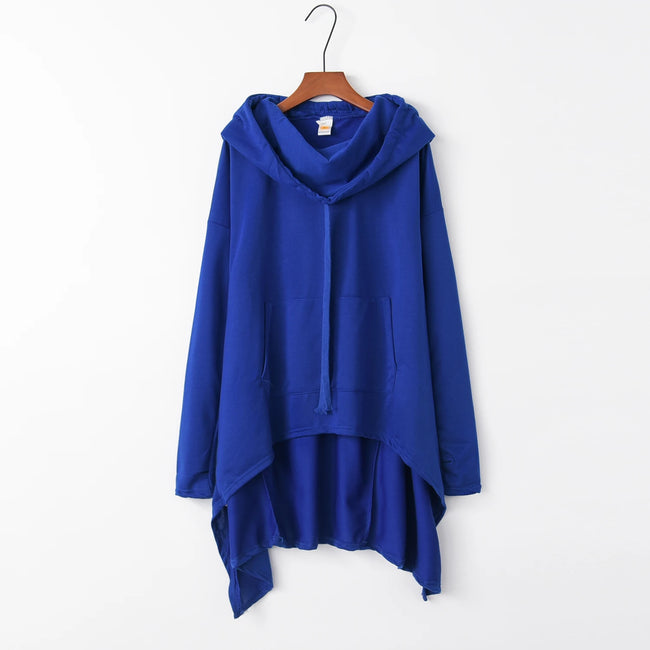 Fashion Trends New European and N Pure Color Long Hoodie