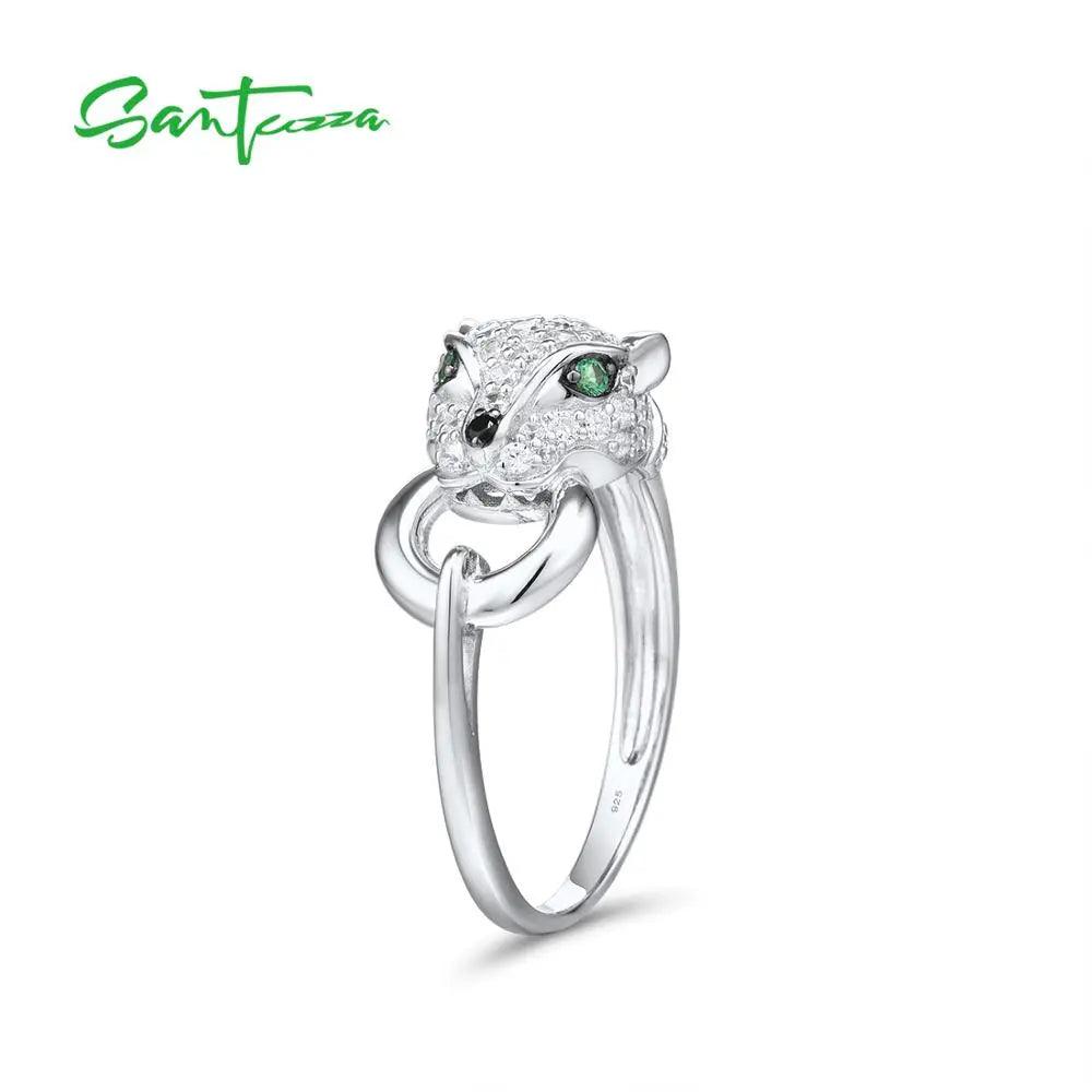 Silver Ring: Green & White - IM PERKY Boutique