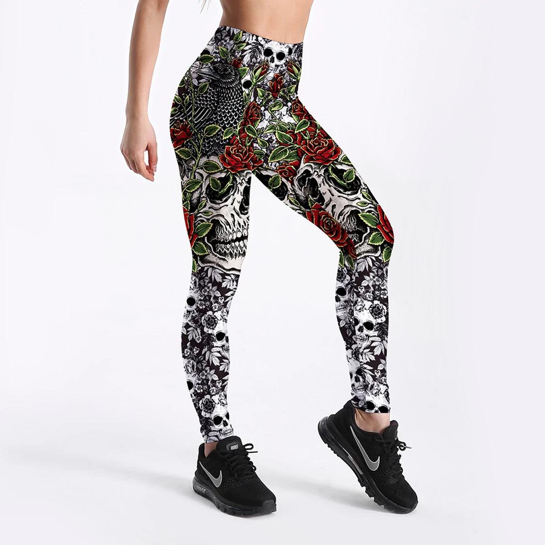 God Horse Skull Digital Printed Legging Womens - Lady Vals Vanity