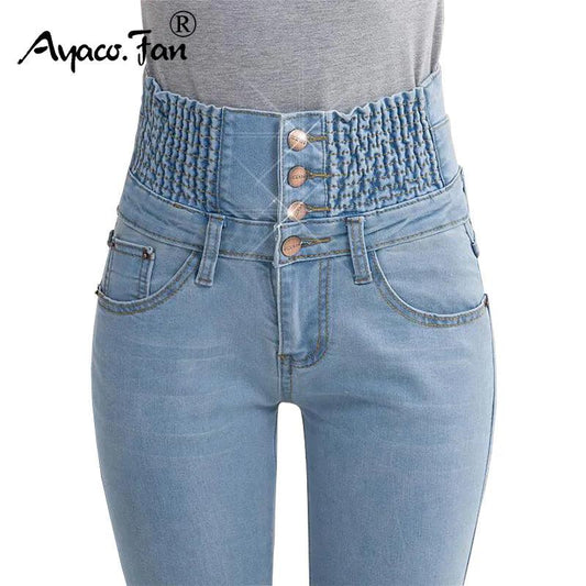 2022 Jeans Womens High Waist Elastic Skinny Denim Long Pencil Pants Size 40 Woman Jeans Camisa Feminina Lady Fat Trousers - Lady Vals Vanity