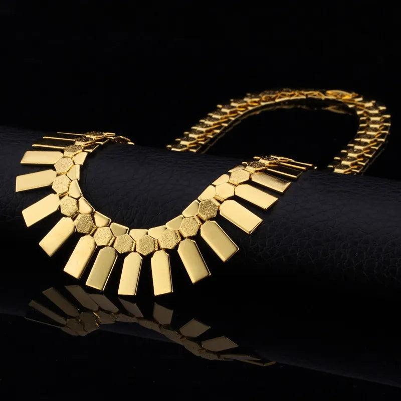 Gold Color Earring Necklace 2pcs/set Women Luxury Fashion - Lady Vals Vanity