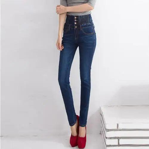 2022 Jeans Womens High Waist Elastic Skinny Denim Long Pencil Pants Size 40 Woman Jeans Camisa Feminina Lady Fat Trousers - Lady Vals Vanity