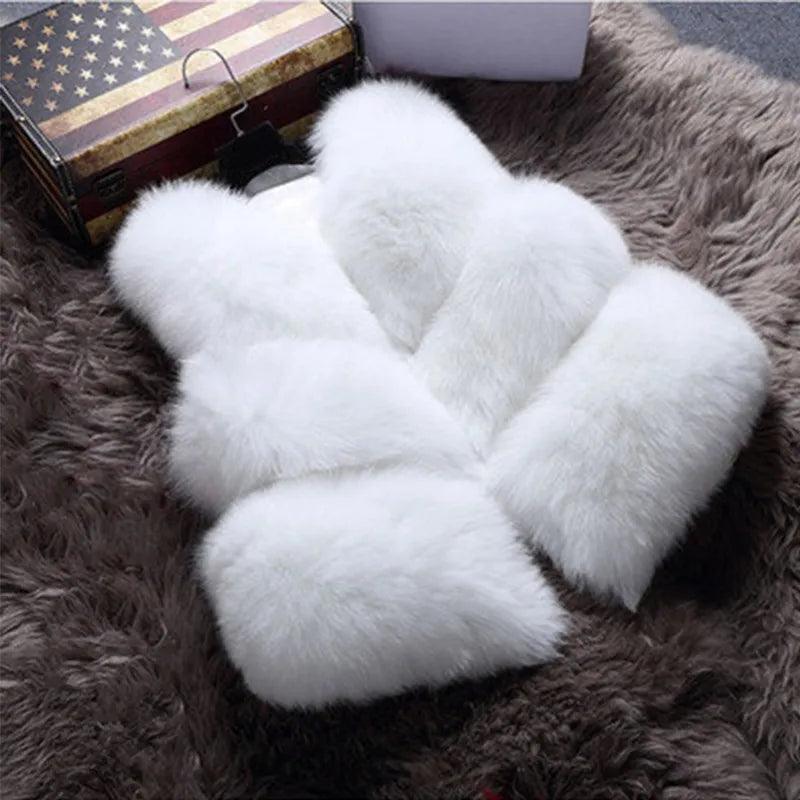 ZADORIN 3XL Autumn Winter Thick Warm Faux Fox Fur Vest Women High Quality Fashion V-Neck Short Fur Coat Female Fur Waistcoat - Lady Vals Vanity