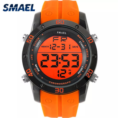 Fashion Men Orange Casual Digital Watches Sports LED Clock - Lady Vals Vanity