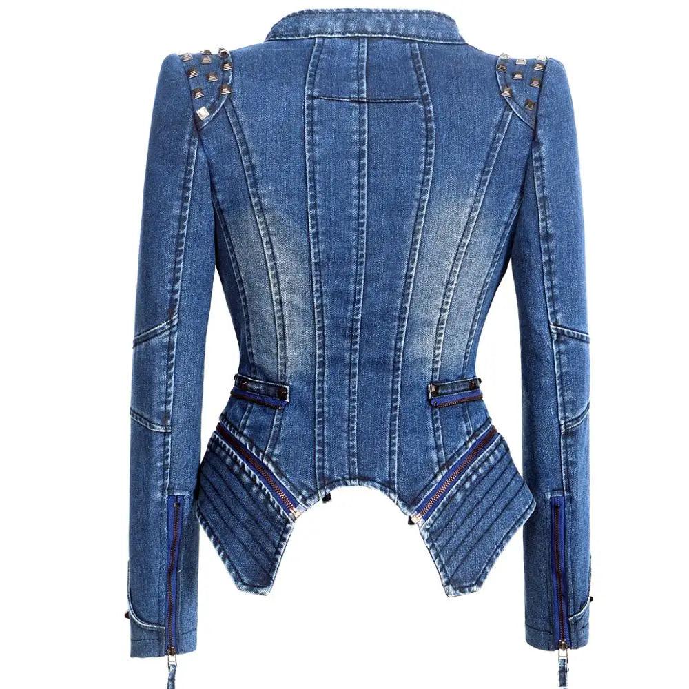 Denim Rivet Punk Jacket - IM PERKY Boutique