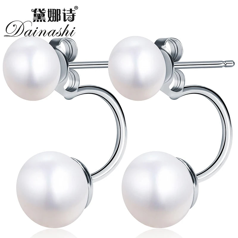 New Fashion jewelry double pearl earings