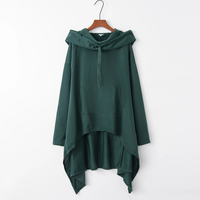 Fashion Trends New European and N Pure Color Long Hoodie