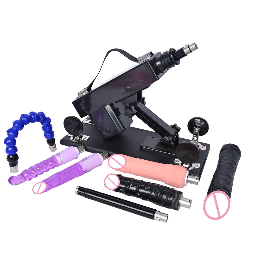 ROUGH BEAST Automatic Sex Machine with Big Black Dildo