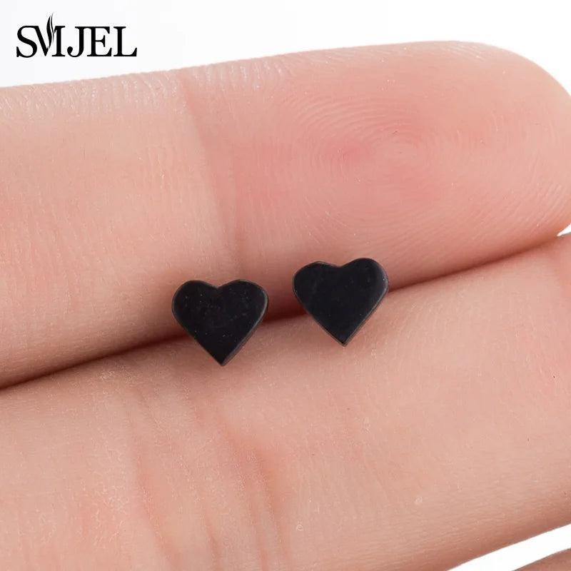 Tiny Heart Earrings - Black - IM PERKY Boutique