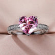 Huitan Luxury Solitaire Women Heart Engagement Rings AAA Pink Cubic Zirconia Proposal Rings For Girlfriend Anniversary Gift - IM PERKY Boutique