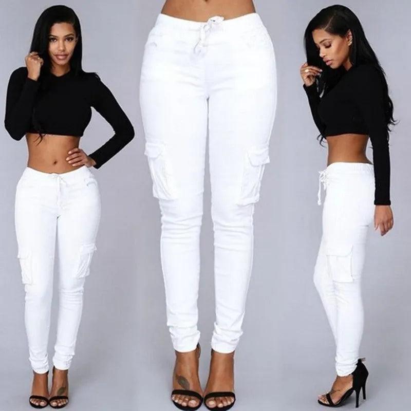 Elastic Sexy Skinny Pencil Jeans For Women Black High Waist Jeans Woman Y2K Streetwear Denim Pants Cargo Jeans Trousers Leggings - Lady Vals Vanity