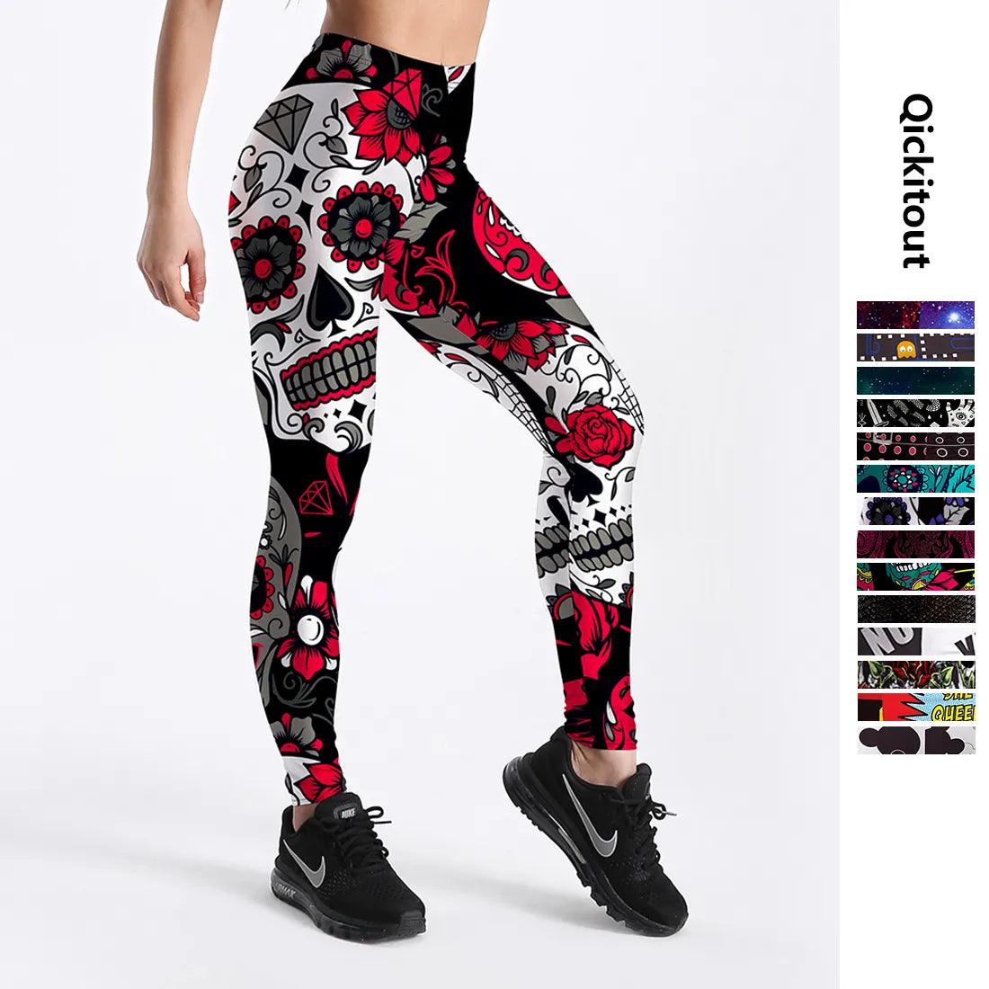 God Horse Skull Digital Printed Legging Womens - Lady Vals Vanity