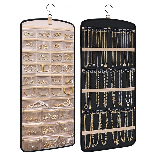 Hanging Jewelry Storage Bag Double-Sided Foldableable
