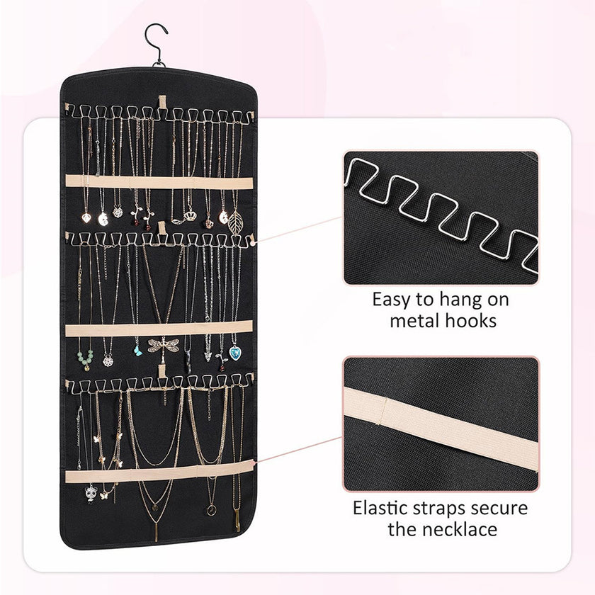 Hanging Jewelry Storage Bag Double-Sided Foldableable