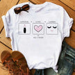 Kawaii Fashion Graphic Women Tops Eyelashes