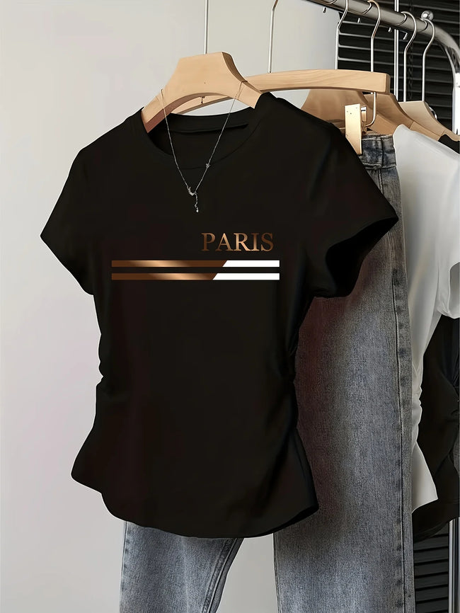 Summer Women's Women PARIS Italy Print T Shirt