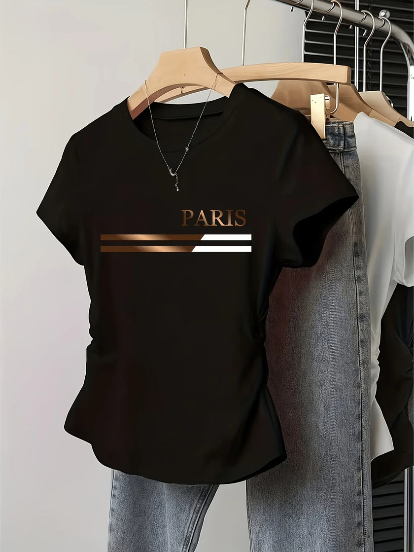 Summer Women's Women PARIS Italy Print T Shirt