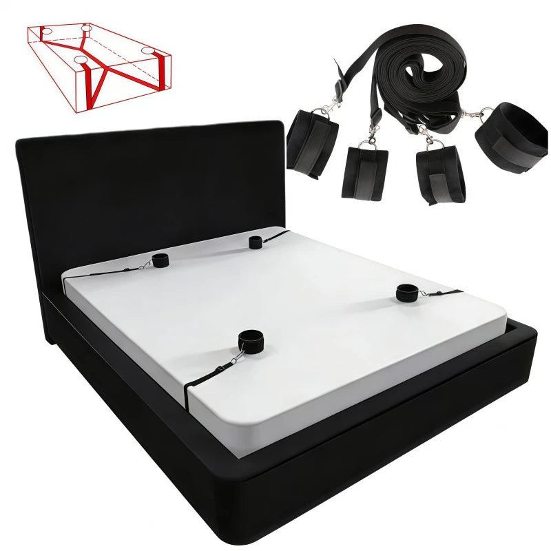 Bed Bondage Restraint Set Adjustable Wrist Ankle Cuffs