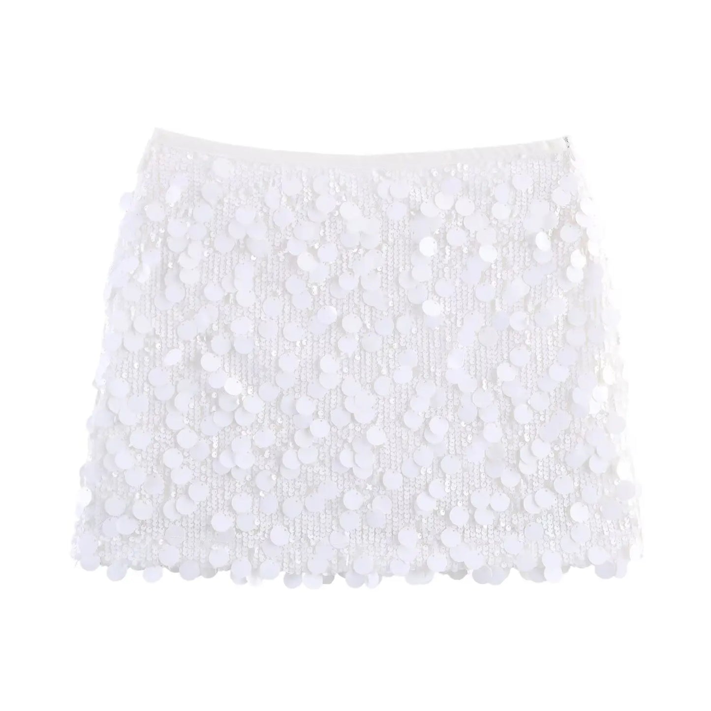 TFMLN New Women Fashion Sequined Mini Skirts Solid