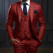 Plaid Men's suit 3 piece Suit Formal Business Work Clothes