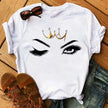 Kawaii Fashion Graphic Women Tops Eyelashes