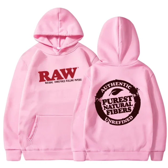 RAW Fashion Hoodie Men's Sweatshirt Polar Fleece Hooded Harajuku