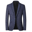 Minimalist men's V-neck blazer, Asian sizing, double-breasted