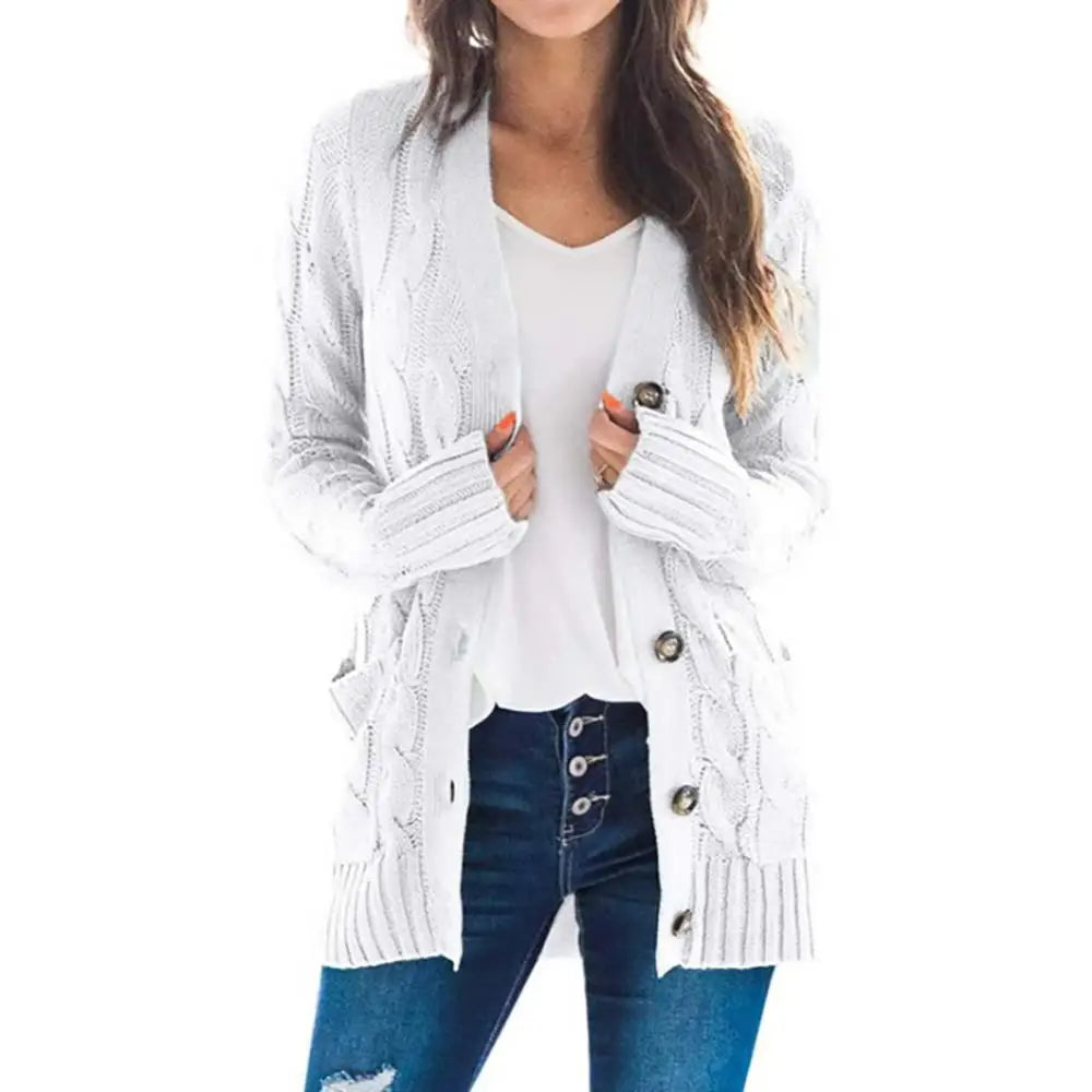 Women Button Cardigan Sweaters Knitted Long