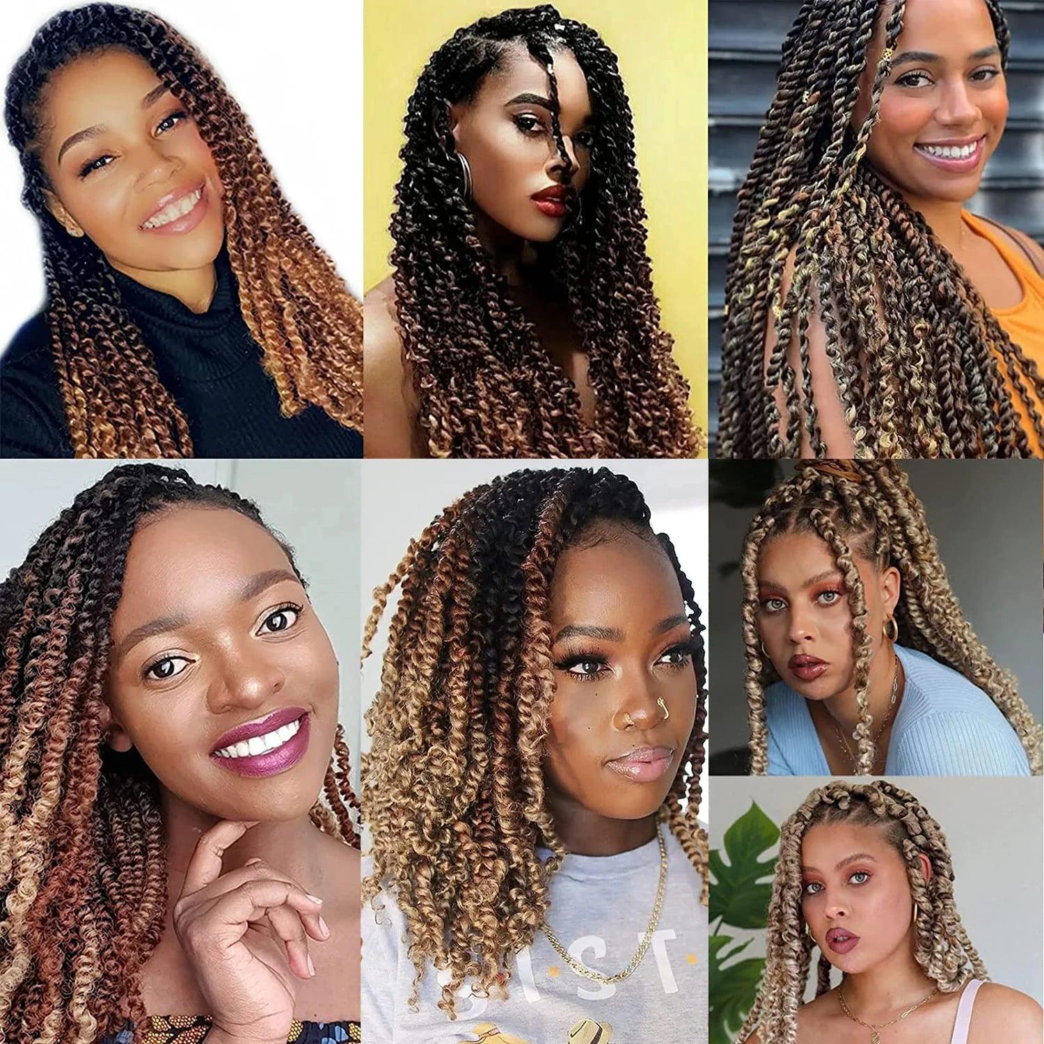 Pre Separated Springy Afro Twist Hair Ombre Blonde Brown 18 Inch Afro Kinky Marley Twist Braiding Hair Synthetic Crochet Hair - IM PERKY Boutique