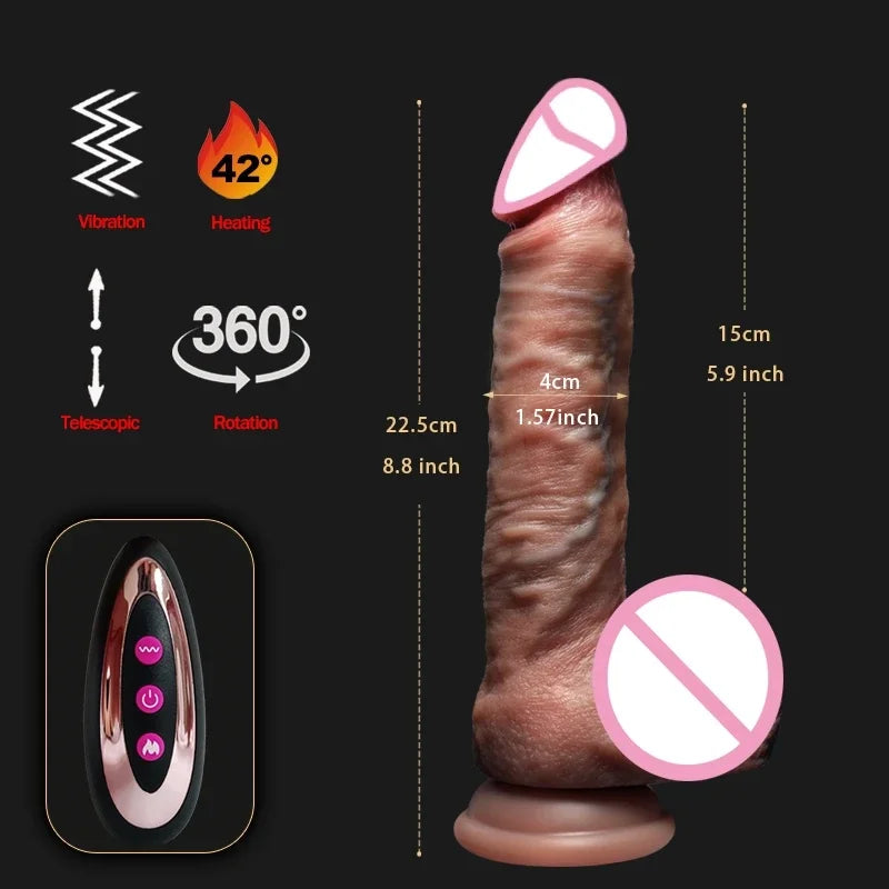 Realistic Vibrator Dildo Telescopic Female Vaginal Penetration