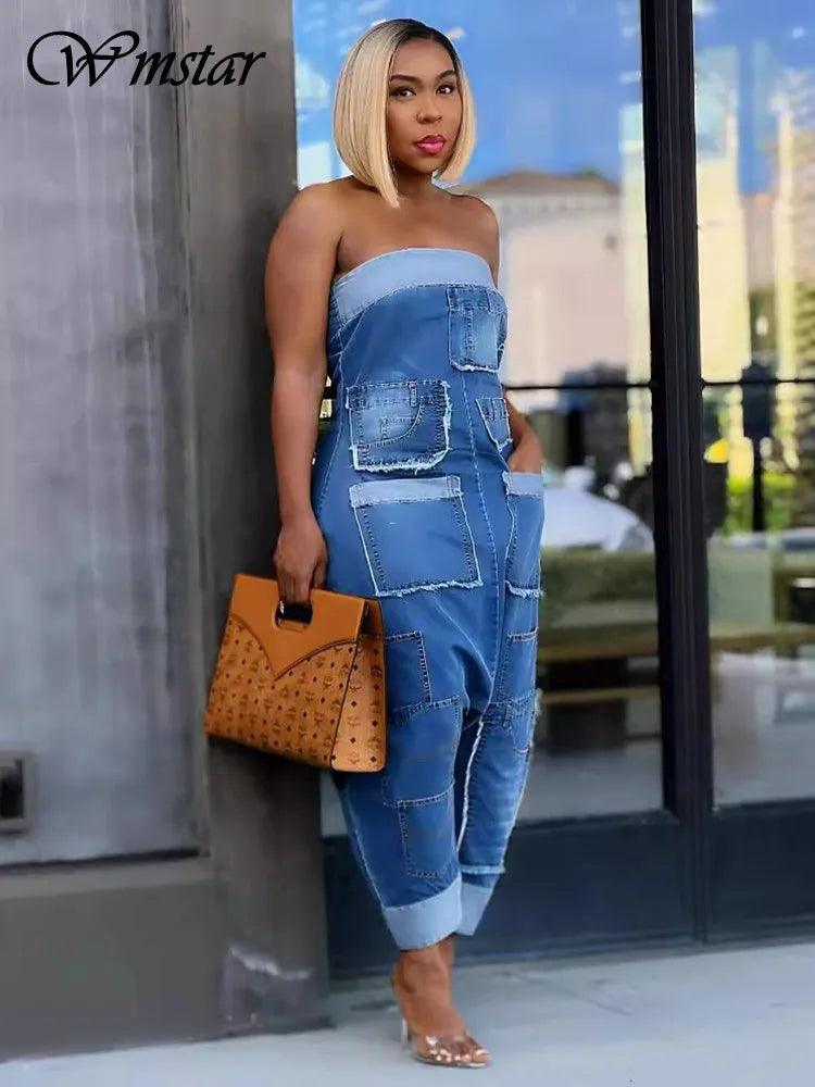 Wmstar Women's Jumpsuits One Piece Outfits Solid Casual Off Shoulder Summer Sexy Playsuits Overalls Wholesale Dropshipping 2024 - IM PERKY Boutique