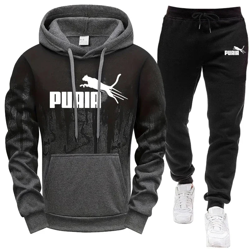 Hooded Sweatshirt and Sweatpants Outdoor Sports Jogger