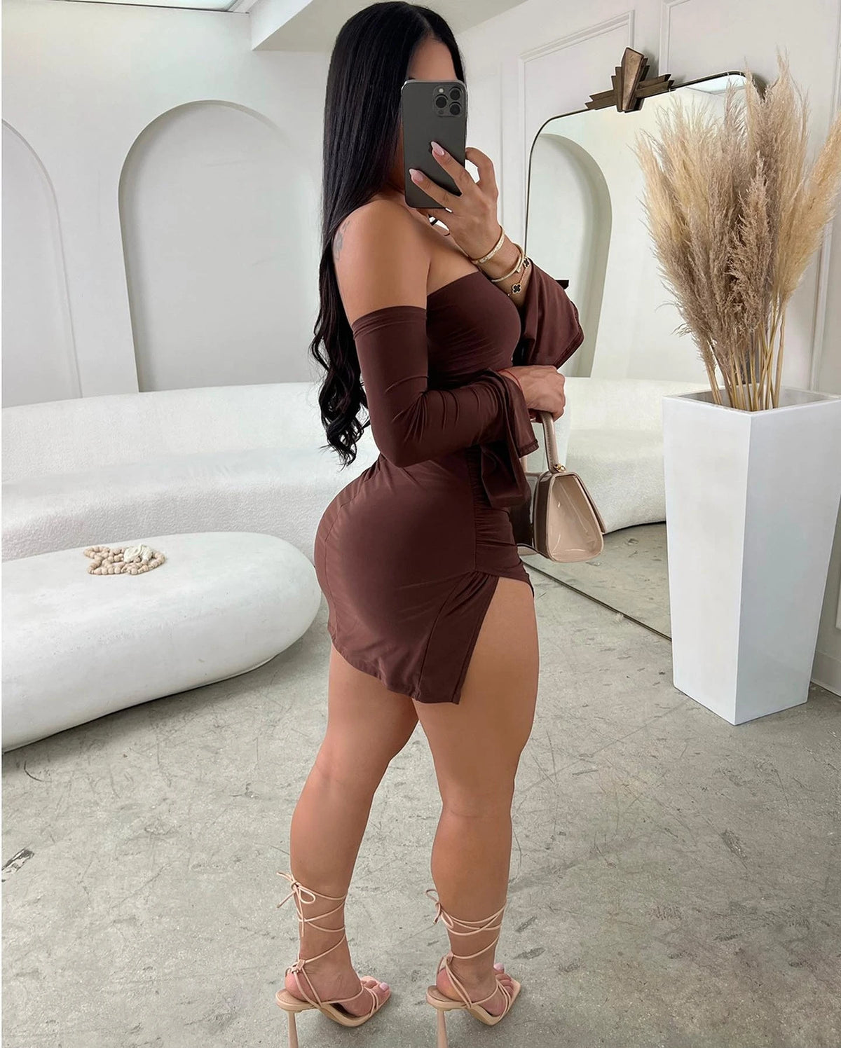 Women Strapless Backless  Mini Dress For Women
