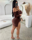 Women Strapless Backless  Mini Dress For Women