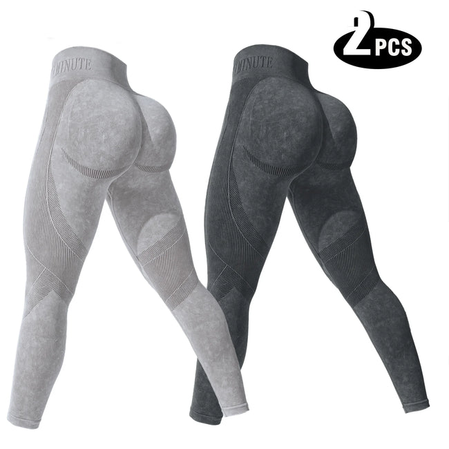 2 Pack Women's High Waisted Seamless Yoga Leggings