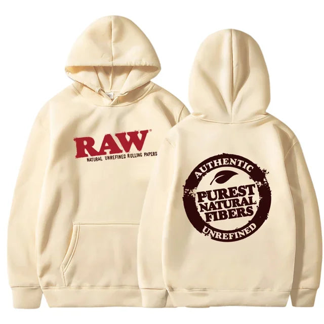 RAW Fashion Hoodie Men's Sweatshirt Polar Fleece Hooded Harajuku