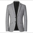 Minimalist men's V-neck blazer, Asian sizing, double-breasted