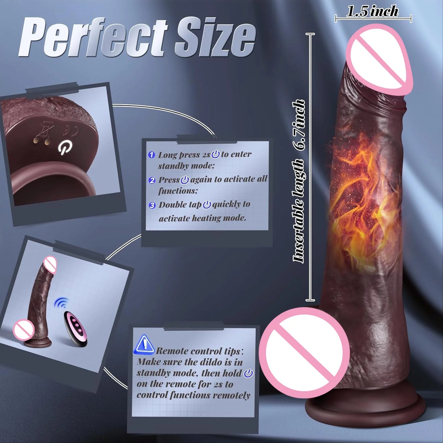 Realistic Dildos Sex Toys Telescopic Heating For Women Masturbation