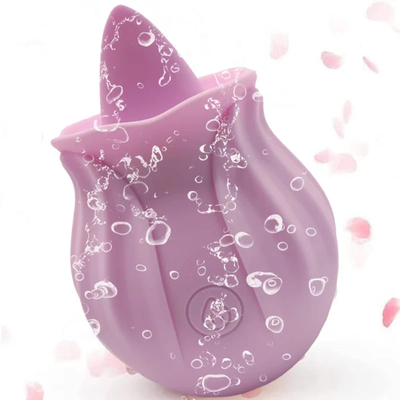 Rose Sex Toy Tongue Licking Clit Stimulation Nipple Vibration Massage